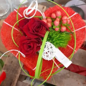 bouquet coeur rouge